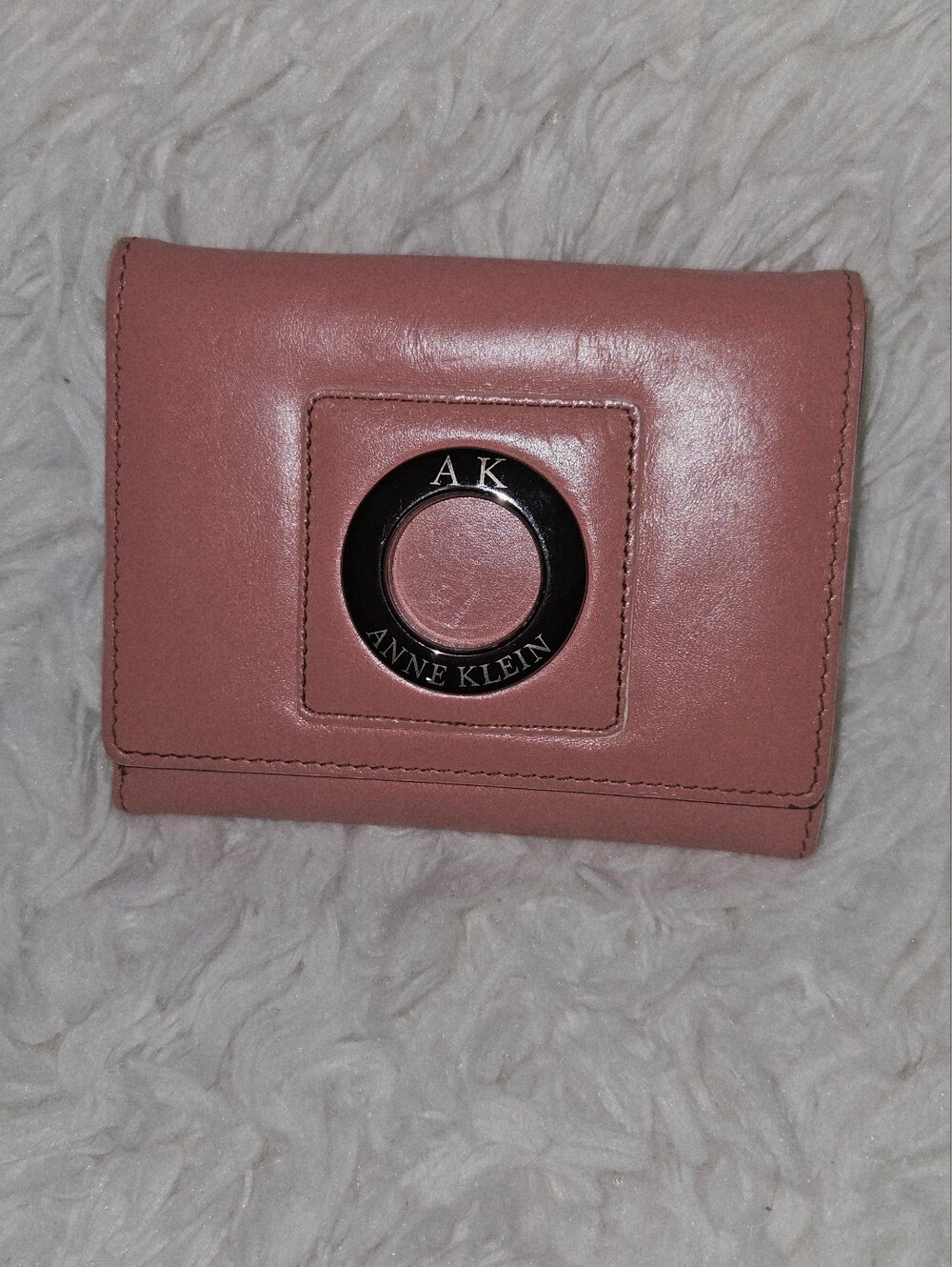 Anne Klein Dusty Rose Compact Wallet w/Pink Interior & Logo Accent